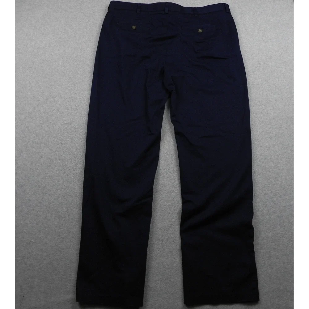 Roundree & Yorke TravelSmart Pants Mens 40x34 Classic Fit Navy Blue Chino Khaki